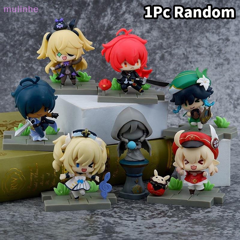 Mô Hình Nhân Vật Anime Genshin Va Chạm Klee Keqing Raiden Bằng PVC Kích Thước 8CM