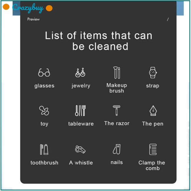 Máy Vệ Sinh CR Bằng Sóng Siêu Âm 45000hz Tần Số Cao Đa Năng Tiện Dụng Cho Đồng Hồ / Trang