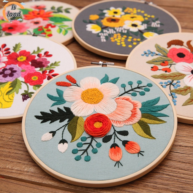 Bộ Tranh Thêu Chữ Thập Tự Làm Hình Hoa Cho Người Mới Bắt Đầu