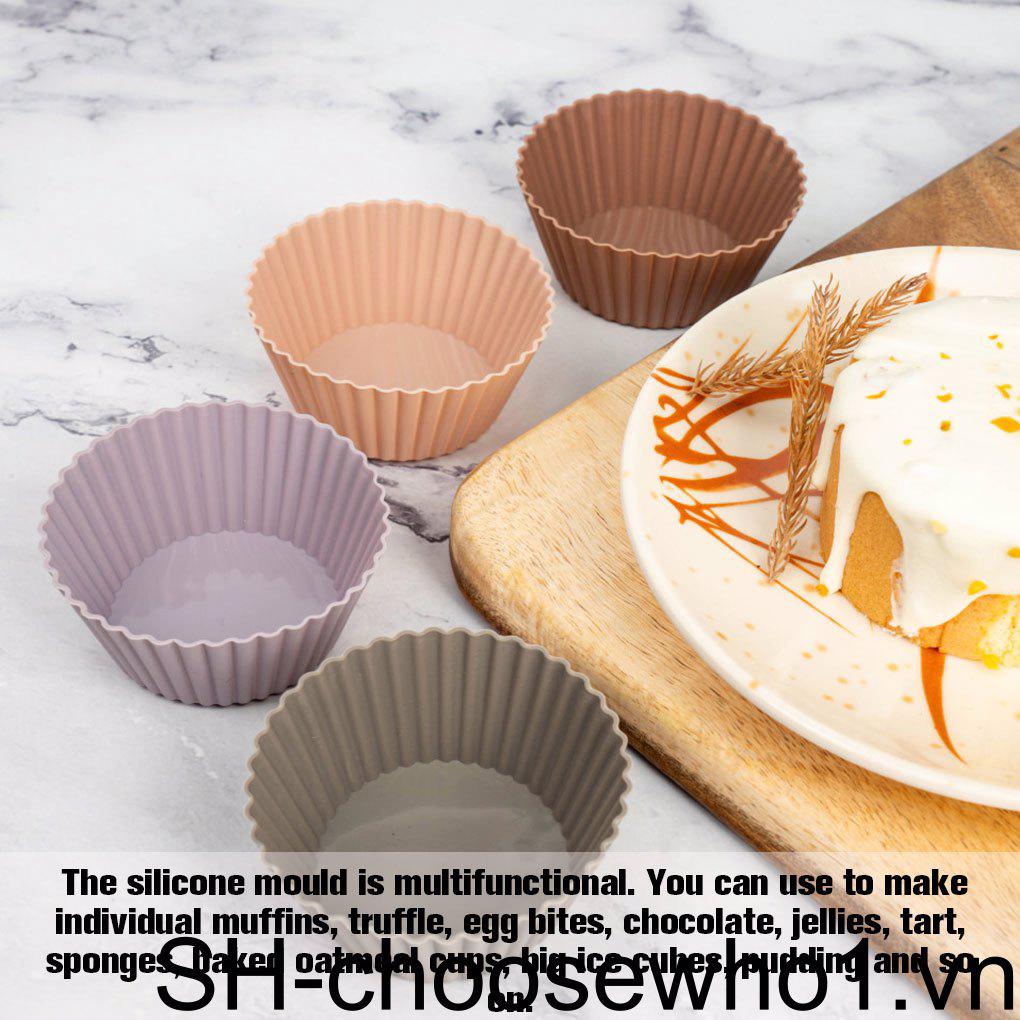 12 Miếng!12 Khuôn Làm Bánh Muffin Bằng Silicone