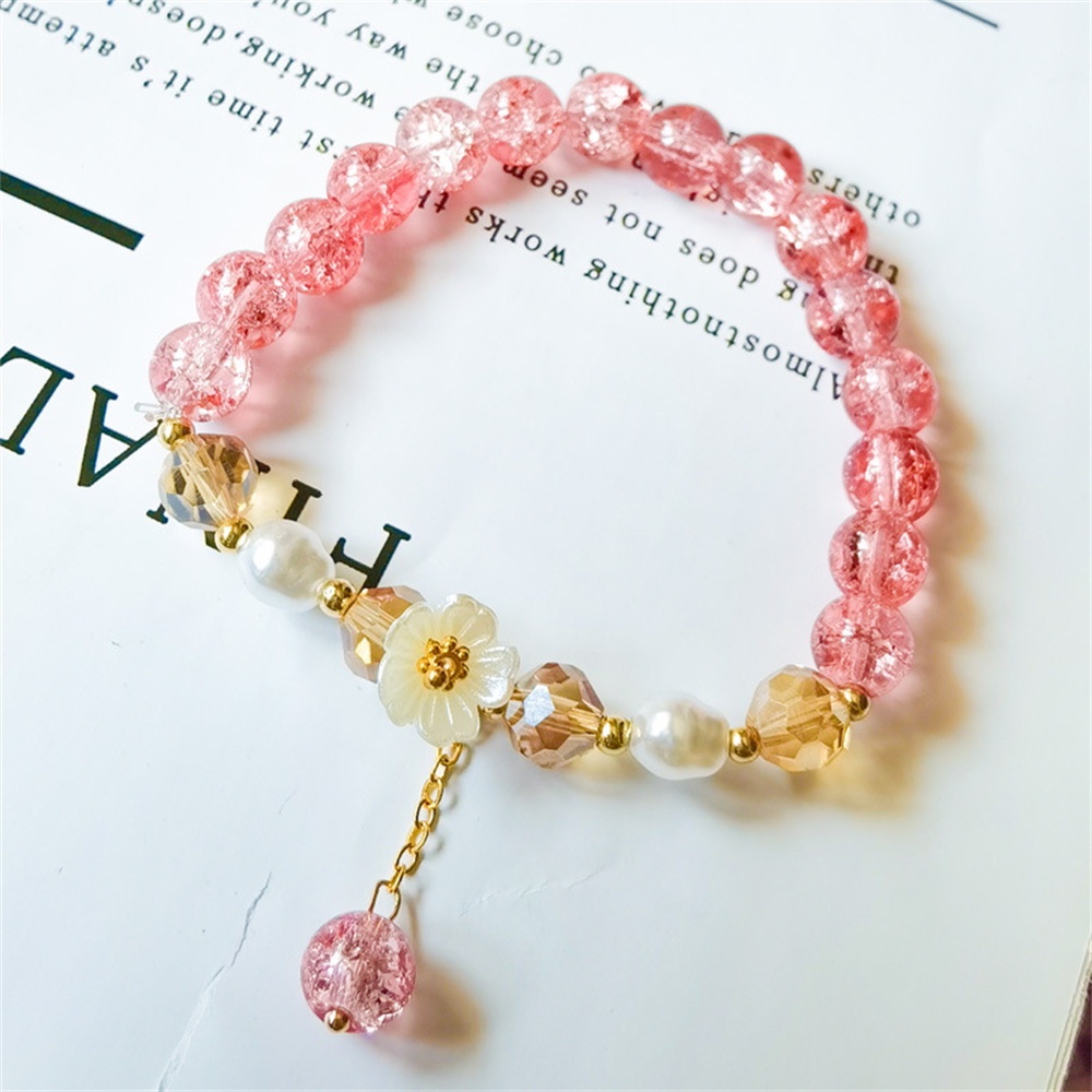 Vòng Tay Tua Rua Đính Hoa Cúc Pha Lê Phong Cách Hàn Quốc Cho Nữ