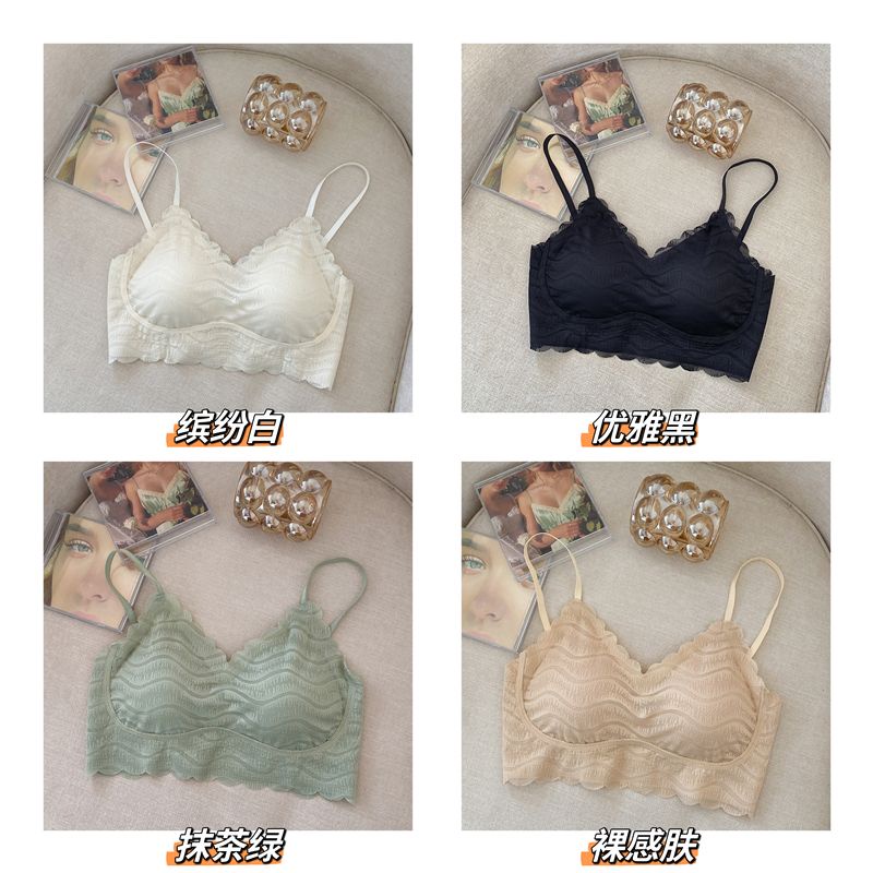 Áo Lót Lụa Phối Ren Hở Lưng Gợi Cảm Cho Nữ