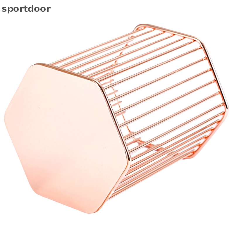 [sportoutdoor] Hộp Đựng Bút Bằng Kim Loại Màu Vàng Hồng Để Bàn Trang Trí Nhà / Văn Phòng / Trường Học