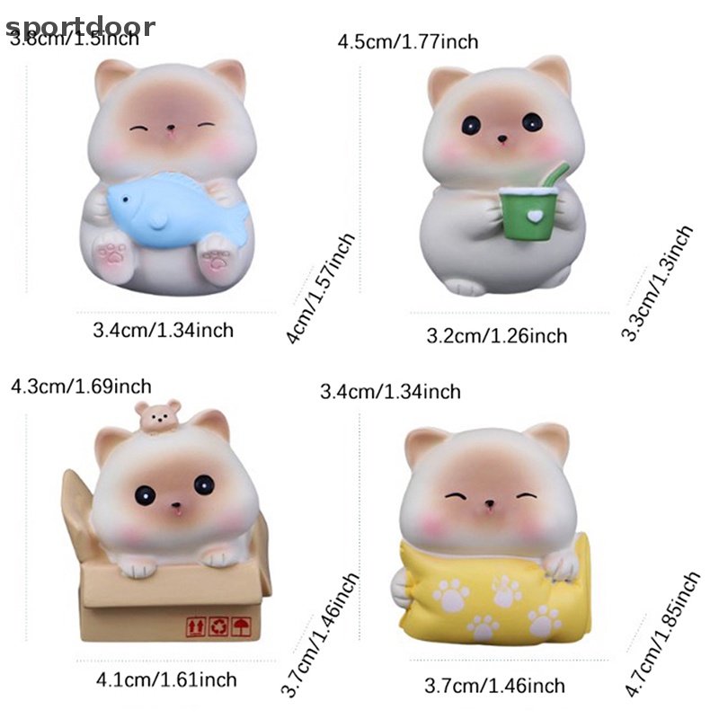 [sportoutdoor] Đồ trang trí Mèo Hoạt Hình Thu Nhỏ Trang Trí Tiểu Cảnh Để Bàn Xe Hơi [out]