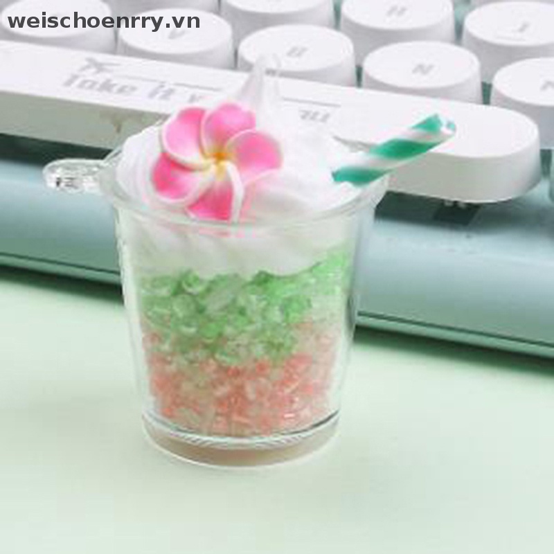 Móc Chìa Khóa Hình Cốc Tròn Màu Trơn Phát Sáng DIY