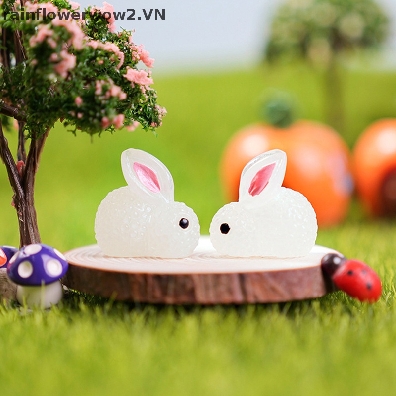 Bộ 4 Tượng Thỏ Dạ Quang Tự Dính Trang Trí Xe Hơi