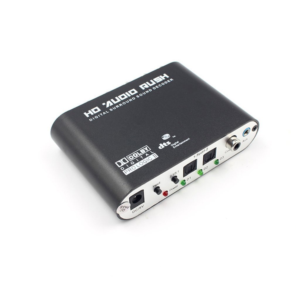 Digital 5.1 Audio Decoder Dts/Ac-3 Optical To 5.1-Channel Rcaog Converter Sound Adapter Amplifier [Q/11]