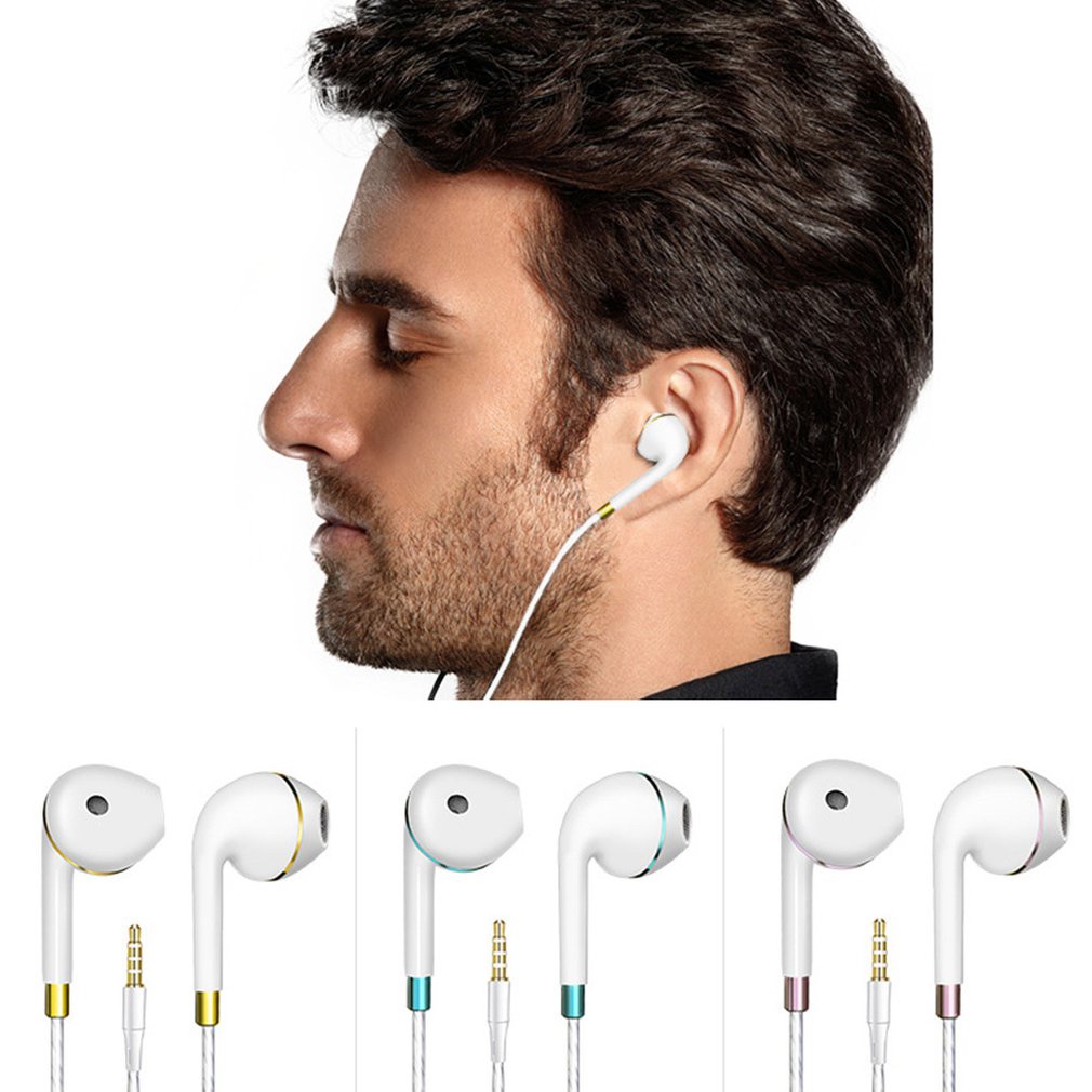 Earphones Wire-Controlled Portable Audio-Visual Headphones Straight Subwoofer Earphone Stereo Sports [Q/15]