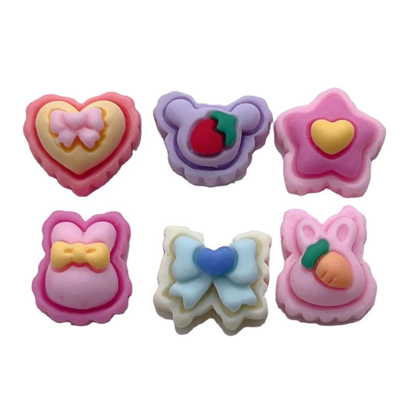 Set 20 Phụ Kiện Kẹp Tóc / Điện Thoại Hình Ngôi Sao / Trái Tim Bằng Nhựa Resin DIY