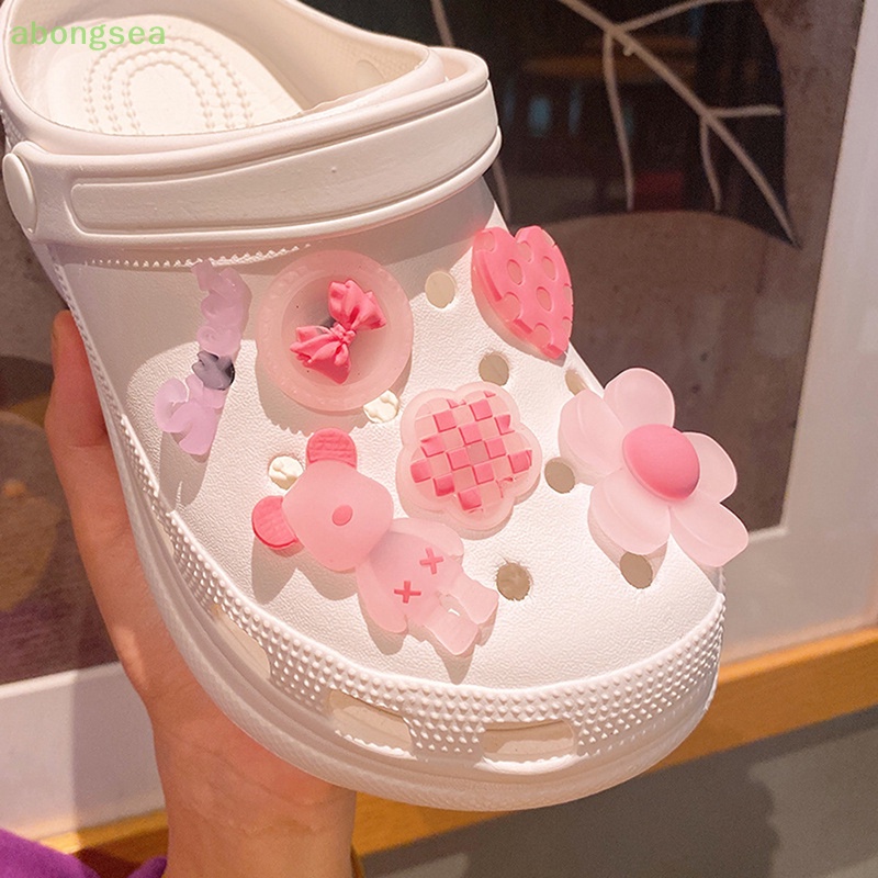 Abongsea set 13 Phụ Kiện Trang Trí Giày Hình Hoa Hướng Dương Dạ Quang Bằng PVC Có Thể Tháo Rời
