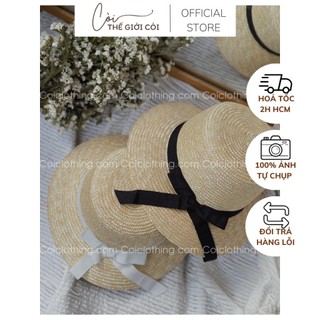 Nón cói cứng vành nhỏ nơ dài