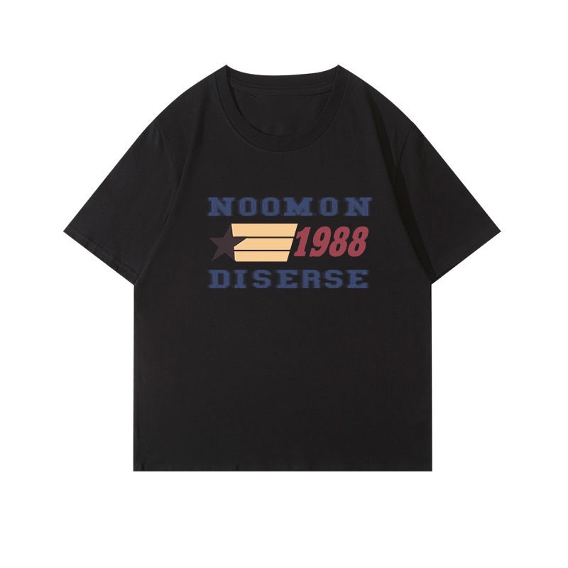 Áo Thun 100% Cotton Tay Ngắn Cổ Tròn In Họa Tiết Phong Cách Hàn Quốc Cho Nữ