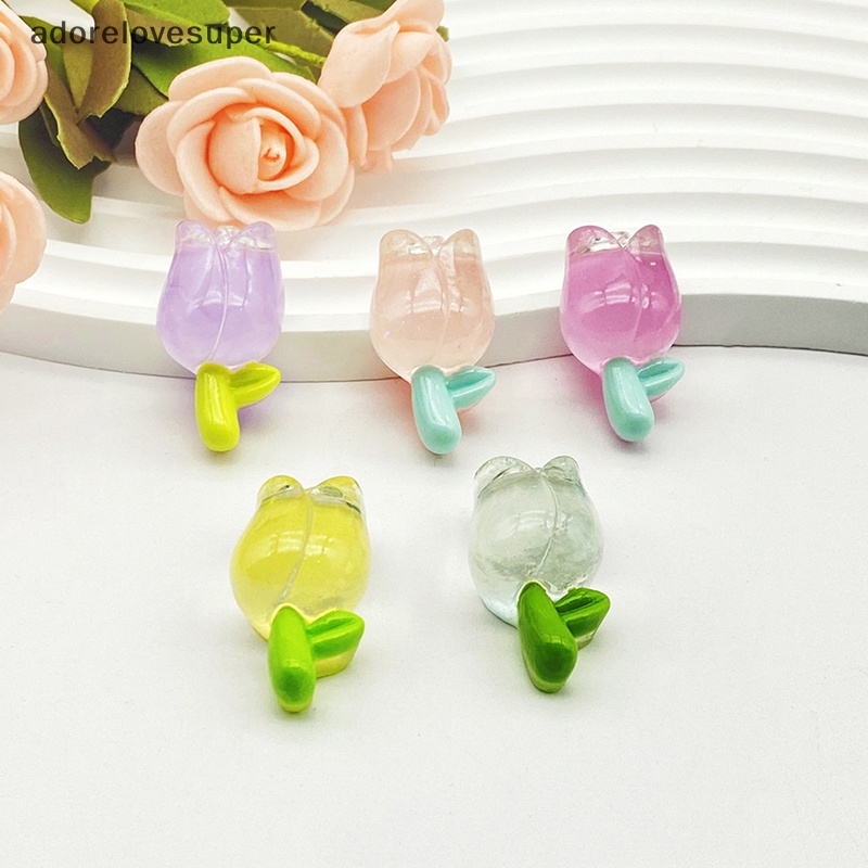 Set 5 Hộp Gel Hình Hoa Tulip Phát Sáng Trong Đêm Dùng Để Trang Trí Ốp Điện Thoại