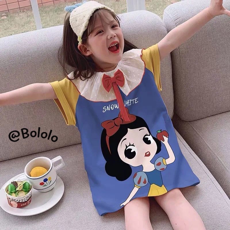 Bololo Đồ ngủ Tay Ngắn In Hình Công Chúa Aisha Dễ Thương Thời Trang Mùa Hè Cho Bé Gái