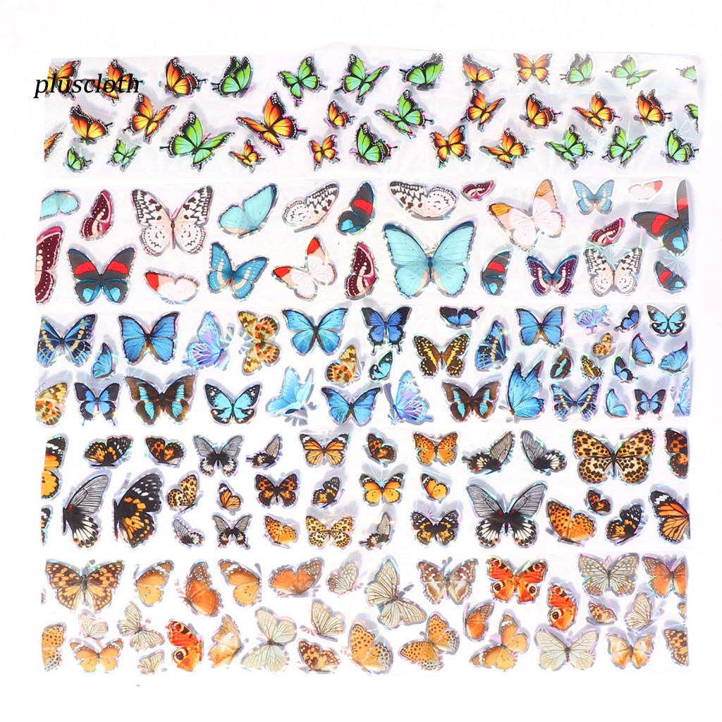 20 Miếng Dán Trang Trí Móng Tay Hình Bướm Xinh Xắn