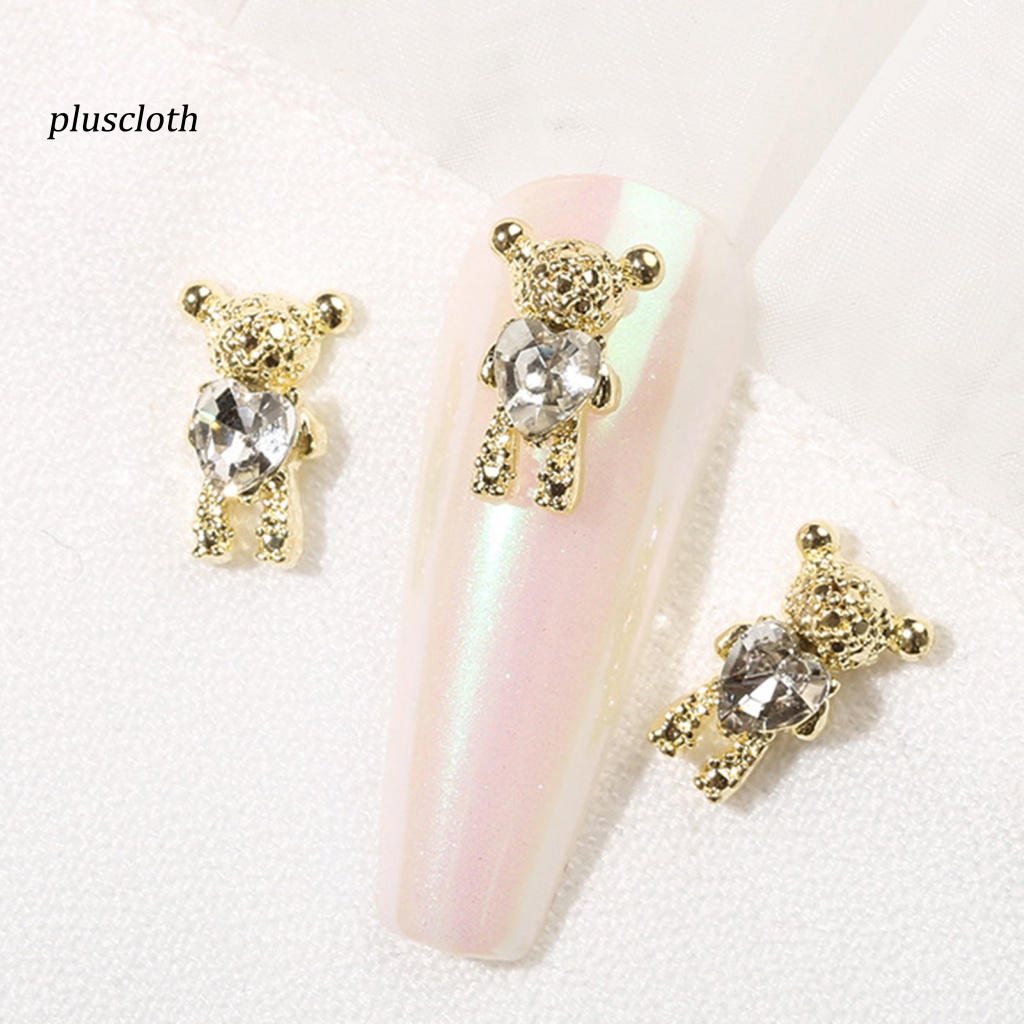 Túi 20 Phụ Kiện Trang Trí Móng Tay Hình Gấu 3D Dễ Thương