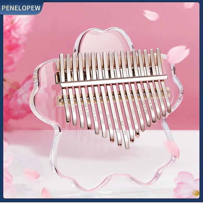 Đàn Kalimba 17 / 21 Phím Hình Hoa Đào Bằng Acrylic Cho Bé