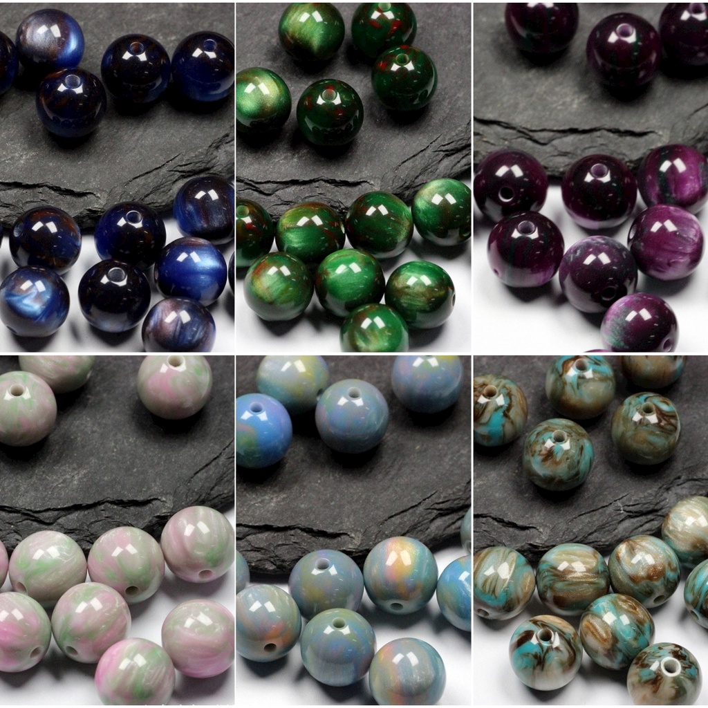 Set 25 Hạt Đá Mắt Hổ 12mm Dùng Làm Trang Sức Thời Trang