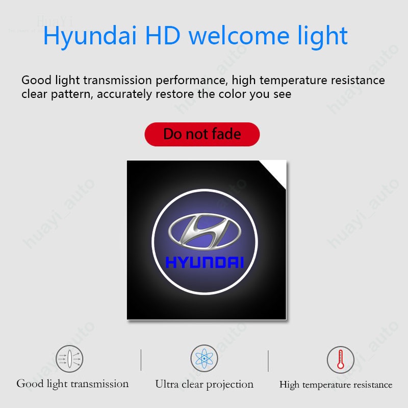 2 cái / bộ đèn cửa ô tô hyundai đèn chào mừng không dây stagazer creta accent getz avega i10 santafe h1 matrix i30 hb20 tucson led light cartoon hd 3d projector