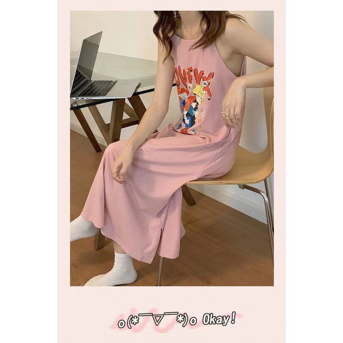 Đồ ngủ Hai Dây Chất Cotton In Họa Tiết Hoạt Hình Phong Cách Nhật Bản Dễ Thương Thời Trang Mùa Hè Cho Nữ