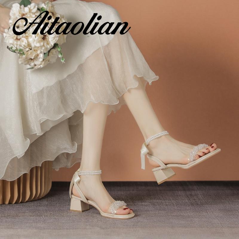 Xăng đan Da Mũi Vuông Đế Dày 5cm Thời Trang Cho Nữ Màu Sắc