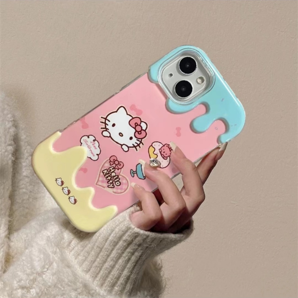 ✅Ốp Điện Thoại Mềm Họa Tiết Cây Kem Và Mèo Cho Iphone 67pro max1311 1412 xs CUA3