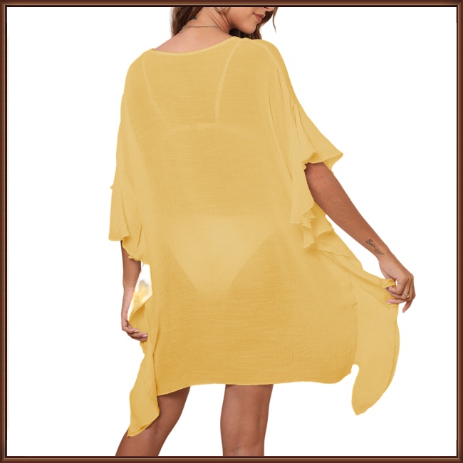 Đầm Dáng Rộng 100% Polyester Màu Sắc Đơn Giản Phong Cách Âu Mỹ Dành Cho Nữ