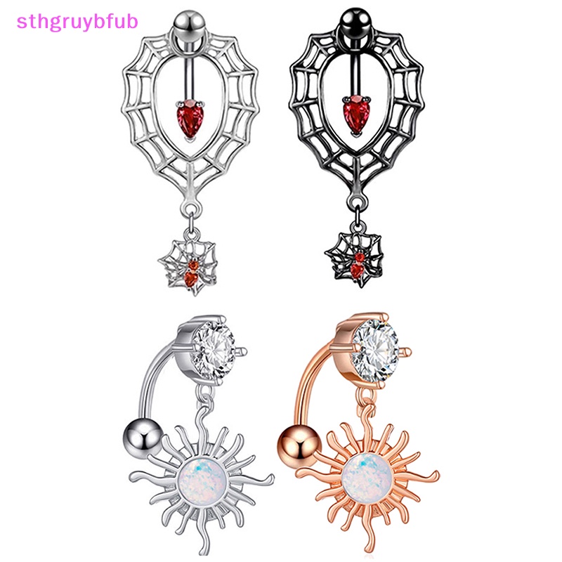 Khuyên RốN HìNh NhệN ĐíNh Đá BằNg ThéP Không Gỉ