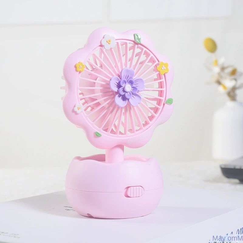 Quạt Sạc usb Mini Cầm Tay Để Bàn Hình Hoa Cho Bé Gái