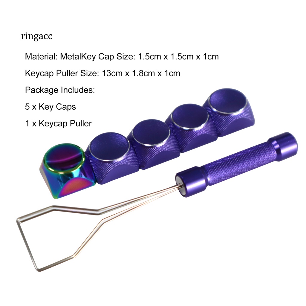 Rga Set 5 Nắp Bàn Phím Cơ Bằng Kim Loại Mạ Điện Màu Gradient Tiện Dụng Cho Máy Tính Để Bàn