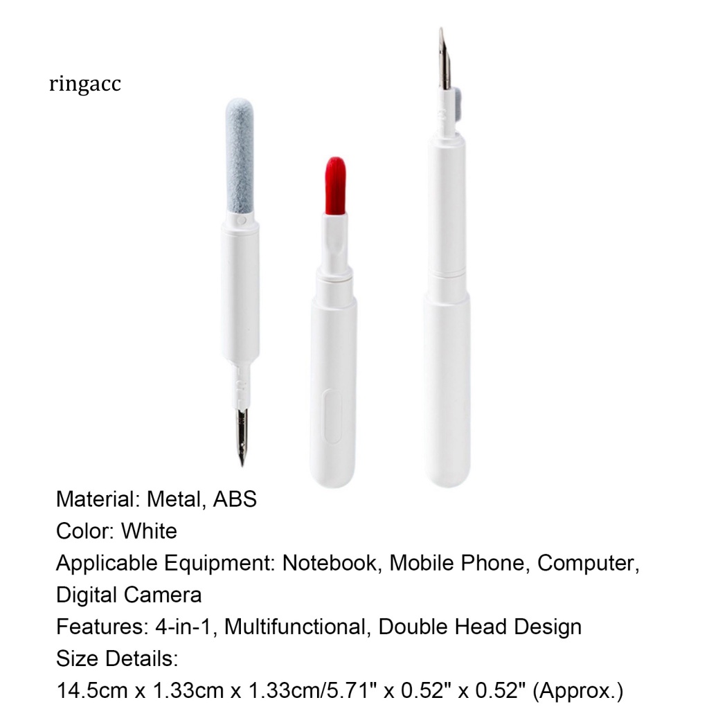 Bút Quét Bụi Bàn Phím RGA Hai Đầu Bằng Kim Loại Đa Năng Tiện Dụng Cho Điện Thoại Di Động