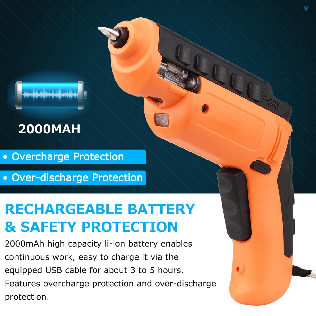 Bộ Tua Vít Điện 47 Món Với Hộp Đựng 6 N.m Và Đầu Vít Xoay 32 Có Thể Sạc Lại Tiện Dụng