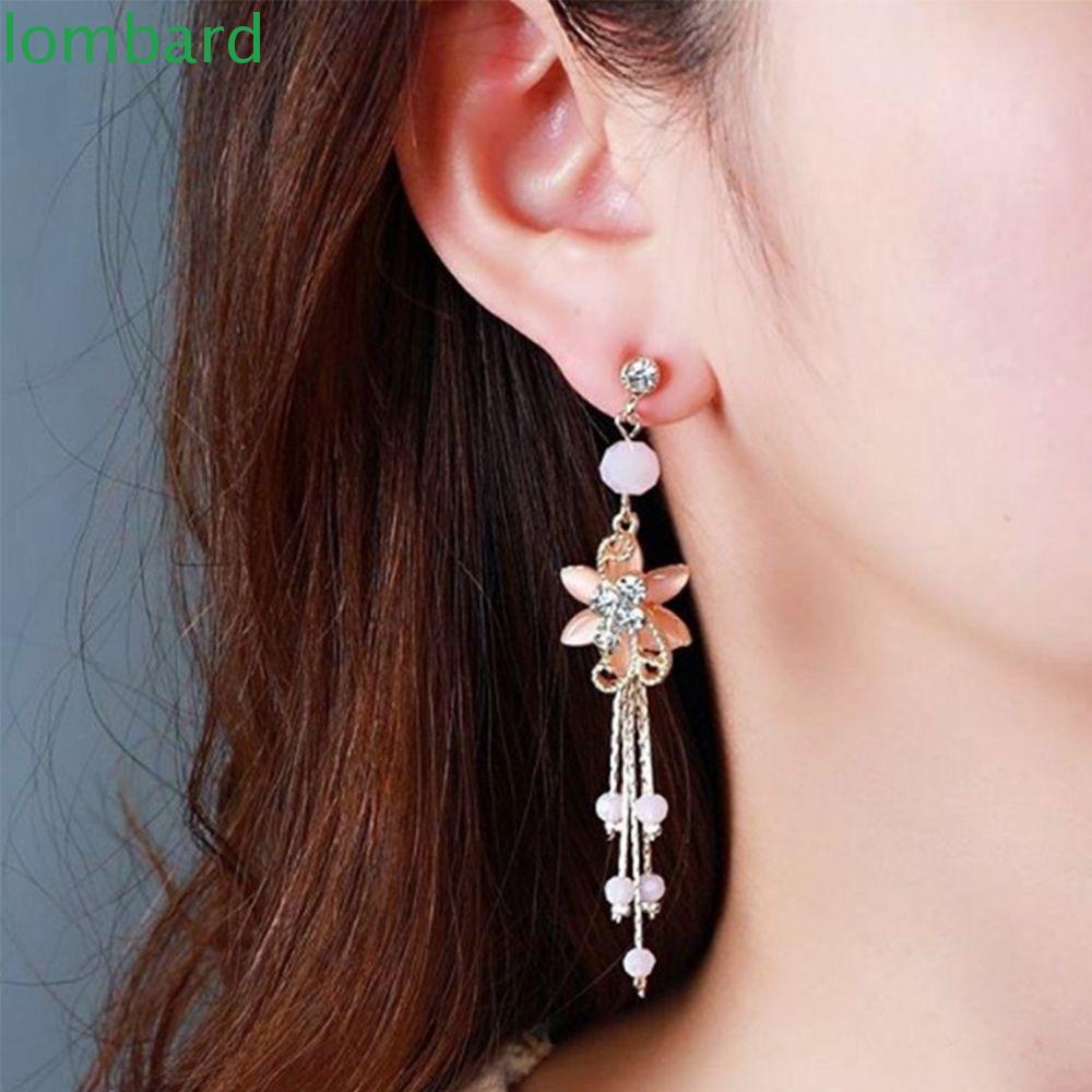 Bông Tai Dáng Dài Đính Đá Thanh Lịch Cho Nữ|Mắt Mèo