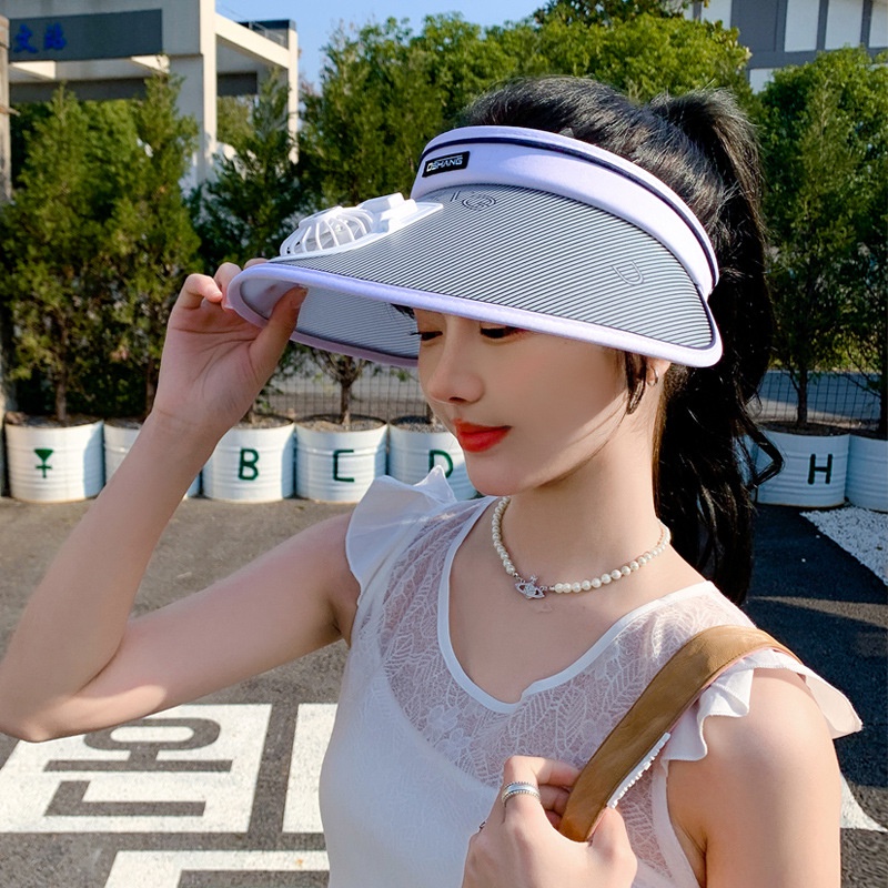 Mũ Lưỡi Trai Chống Nắng Mùa Hè Hở Chóp Có Quạt Nhỏ Che Mặt Mới Cho Trẻ Em