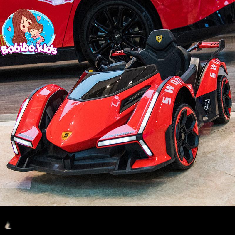 Xe ô tô điện lambogini, xe đua F1 siêu nhanh, kết nối Đk qua ĐT, xe điện trẻ em