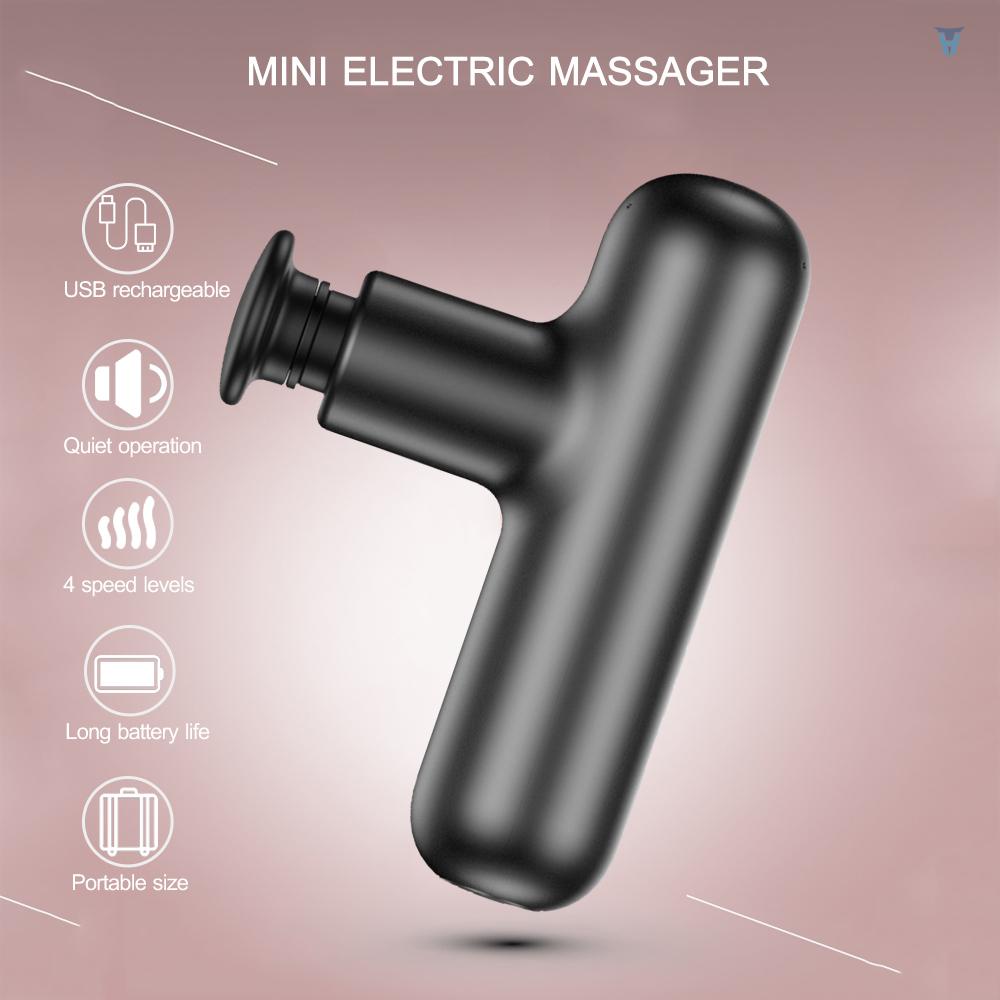 Máy Mát Xa Cơ Bắp Cầm Tay Mini Chạy Điện 4 Đầu 4 Mức Tốc Độ 2000mAh Có Thể Sạc Lại