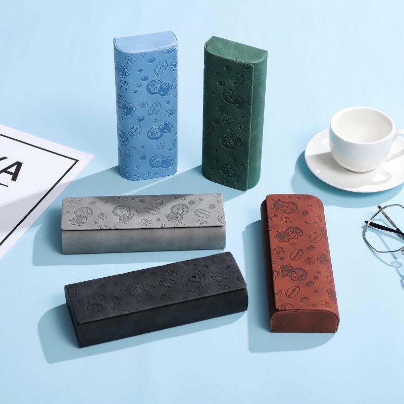 Hộp Đựng Mắt Kính Bằng Da Từ Tính Họa Tiết Mèo Máy Doraemon Hoạt Hình Dễ Thương