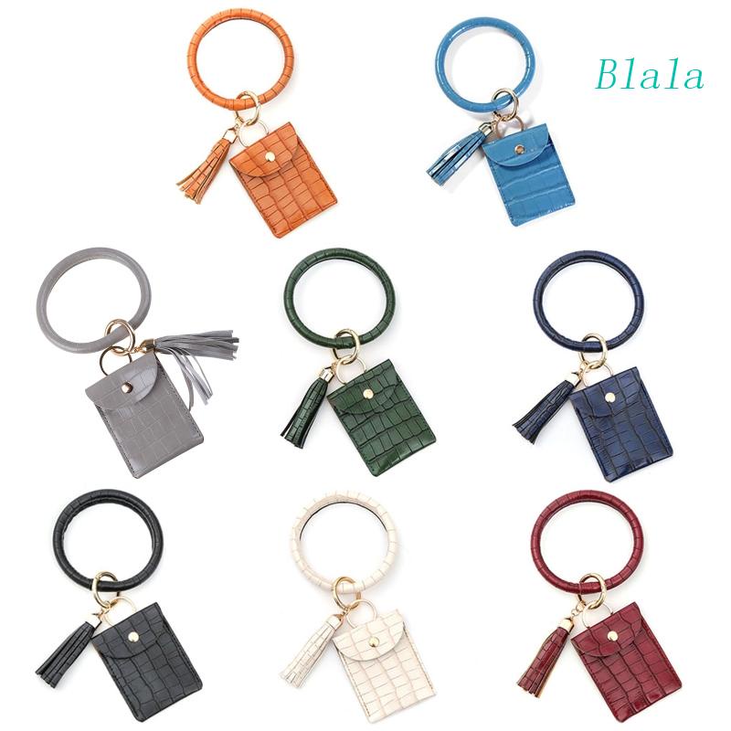 Vòng Đeo Tay Da PU Khóa Tròn Lớn Có Thể Dùng Làm Móc Khóa / Thẻ / Chìa Khóa