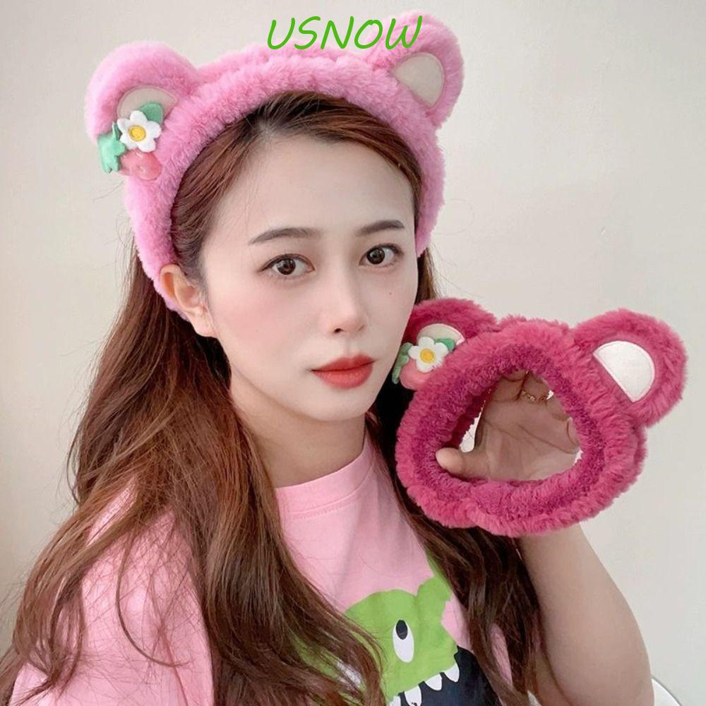 Băng đô cài tóc rửa mặt Vải Bông Không Trượt Hình Gấu / Dâu Tây Dễ Thương Cho Bé Gái