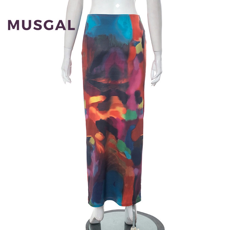 Chân Váy Lửng Lưng Cao Họa Tiết In Thời Trang Mùa Hè 2023 Cho Nữ