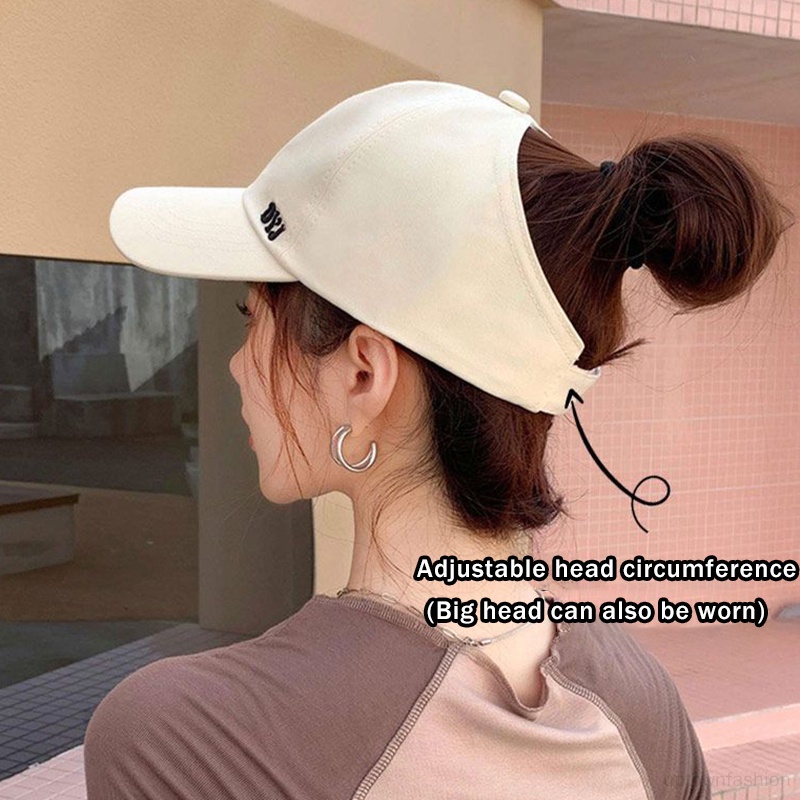 Mũ Lưỡi Trai Mềm Mại Hở Chóp Có Dây Buộc Tóc Đuôi Ngựa Thông Dụng Cho Nữ