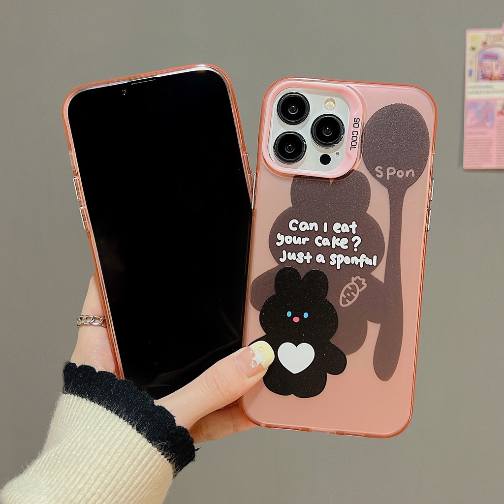 Ốp Điện Thoại TPU Mềm Trong Suốt Họa Tiết Thỏ Dễ Thương Cho iPhone 11 13 12 14 Pro Max