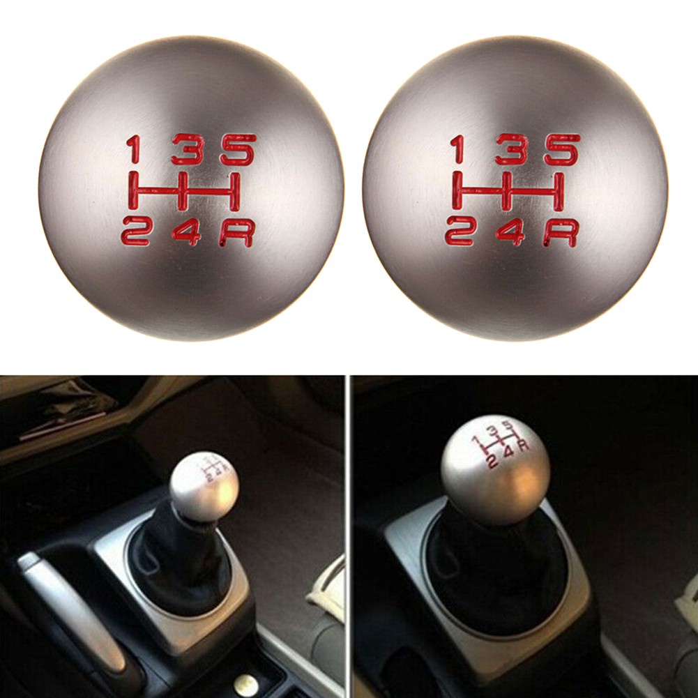 Tay Nắm Cần Số Xe Hơi Bằng Nhôm Màu Bạc 5 / 6 Tốc Độ