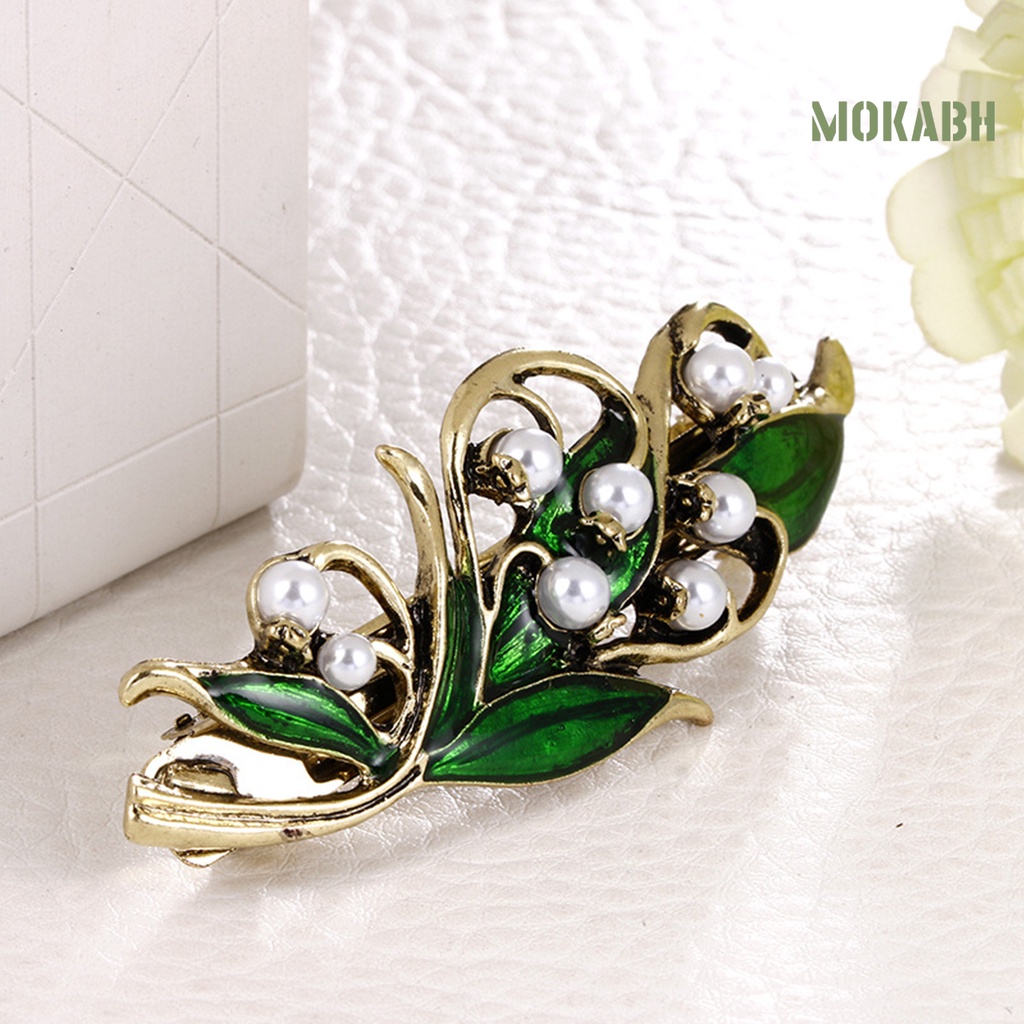 Kẹp Tóc Hình Lá Xanh Chống Trượt Kiểu Dáng Thanh Lịch