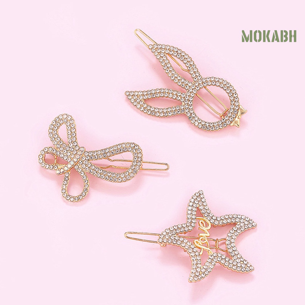 Kẹp Tóc Chống Trượt Đính Đá Lấp Lánh Tinh Tế