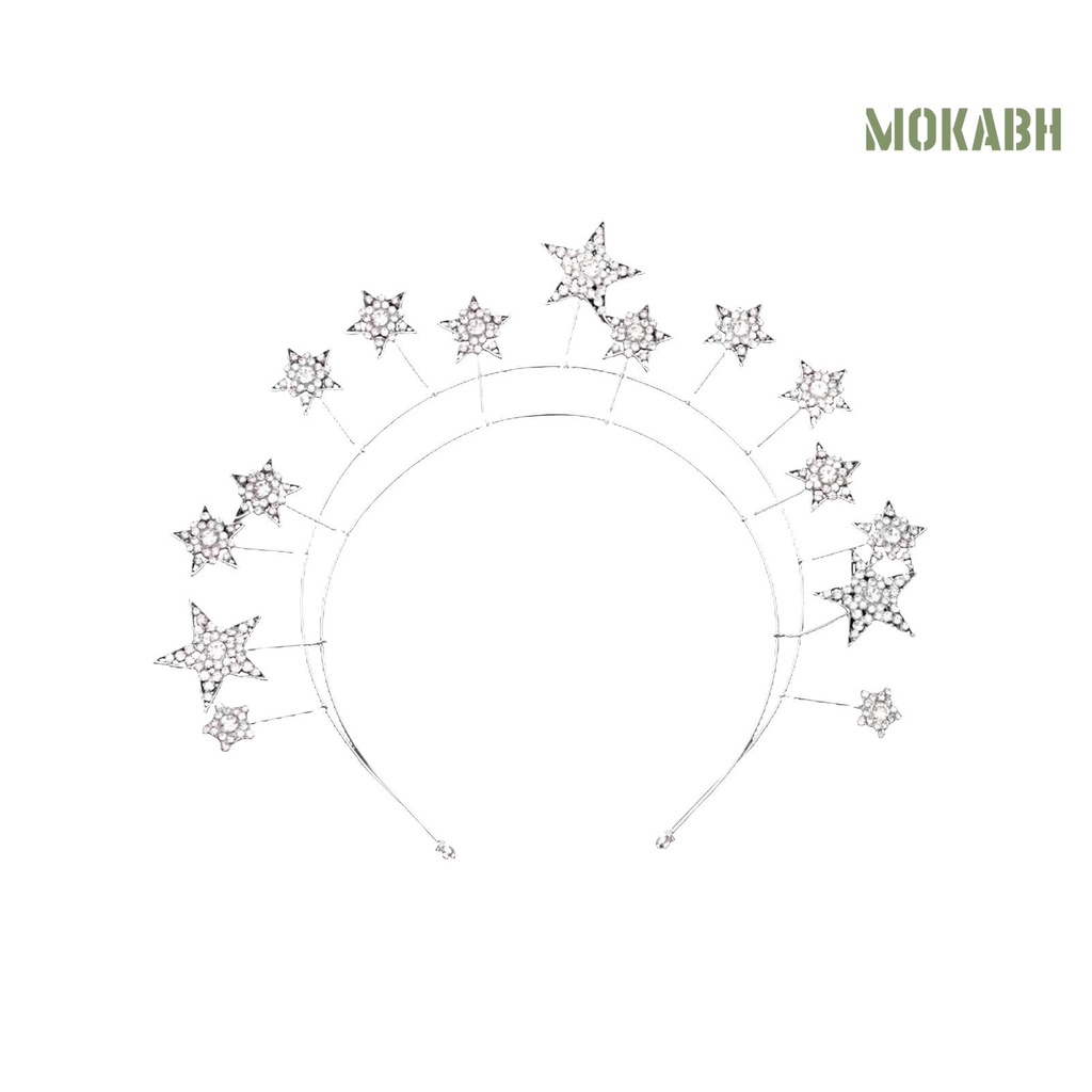 Băng Đô Cài Tóc Hình Vương Miện Đính Đá Lấp Lánh Dễ Thương Chống Trượt Phong Cách Hàn Quốc