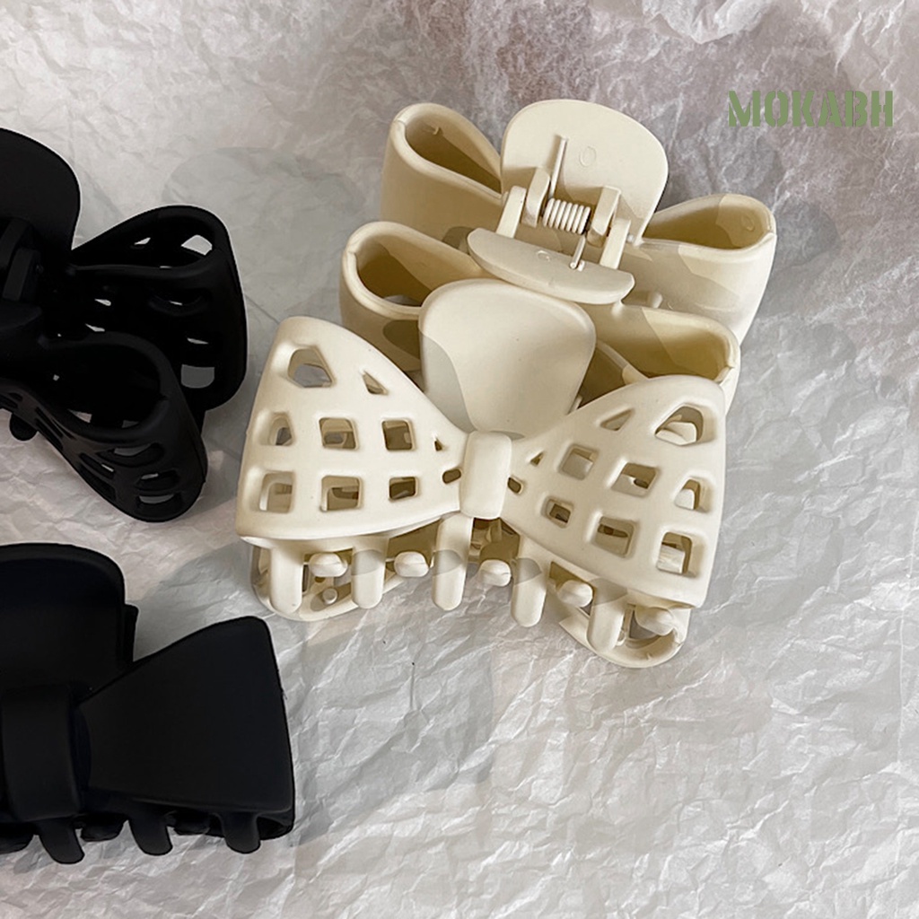 Kẹp Tóc Hình Nơ Màu Đen / Be Chống Trượt Kiểu Dáng Cổ Điển Dành Cho Nữ