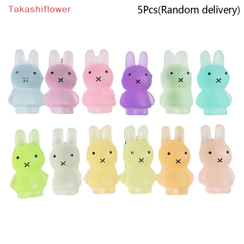 (Takashiflower) Móc Khóa Ba Chiều Bằng Nhựa resin Hình Thỏ Dễ Thương Phát Quang DIY