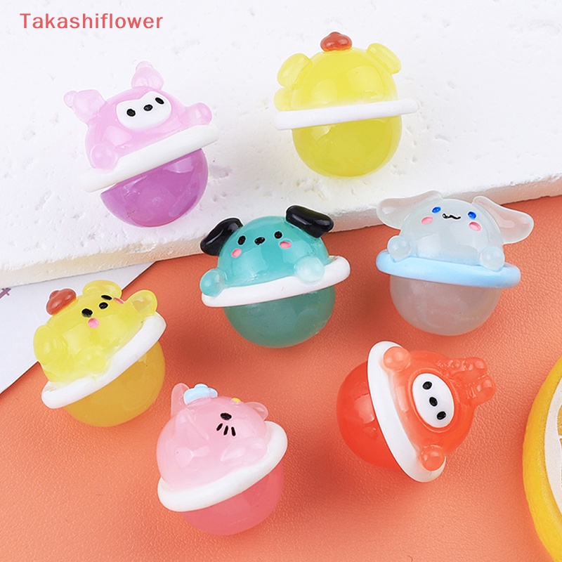 Phụ Kiện Trang Trí Điện Thoại Hình Động Vật Hoạt Hình Mini Bằng Gel Resin Phát Quang DIY