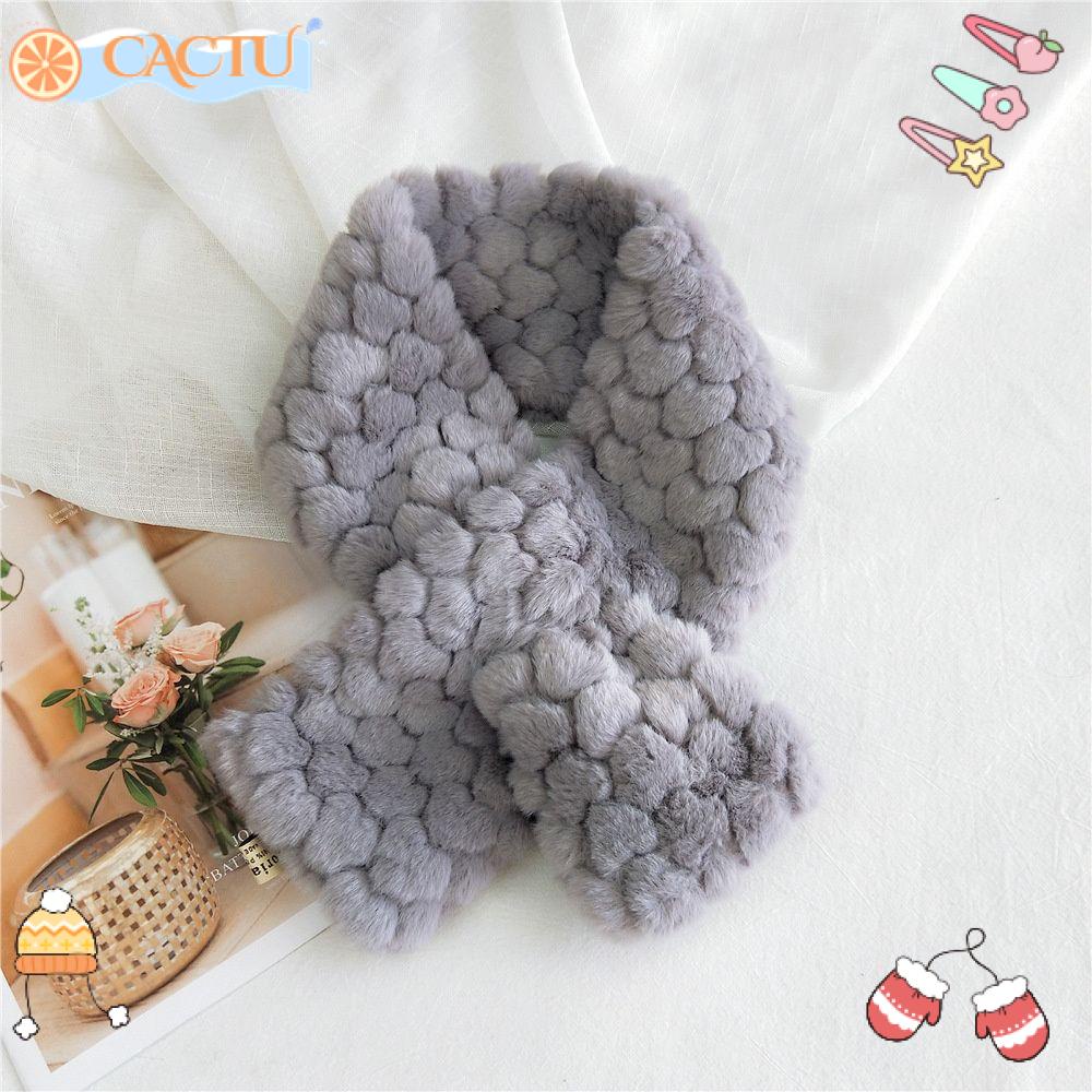 Khăn Choàng Cổ Bằng Lông Thỏ Nhân Tạo Thiết Kế Trái Tim Phong Cách Hàn Quốc